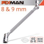 FIXMAN HINGED SOCKET WRENCH 8X9MM