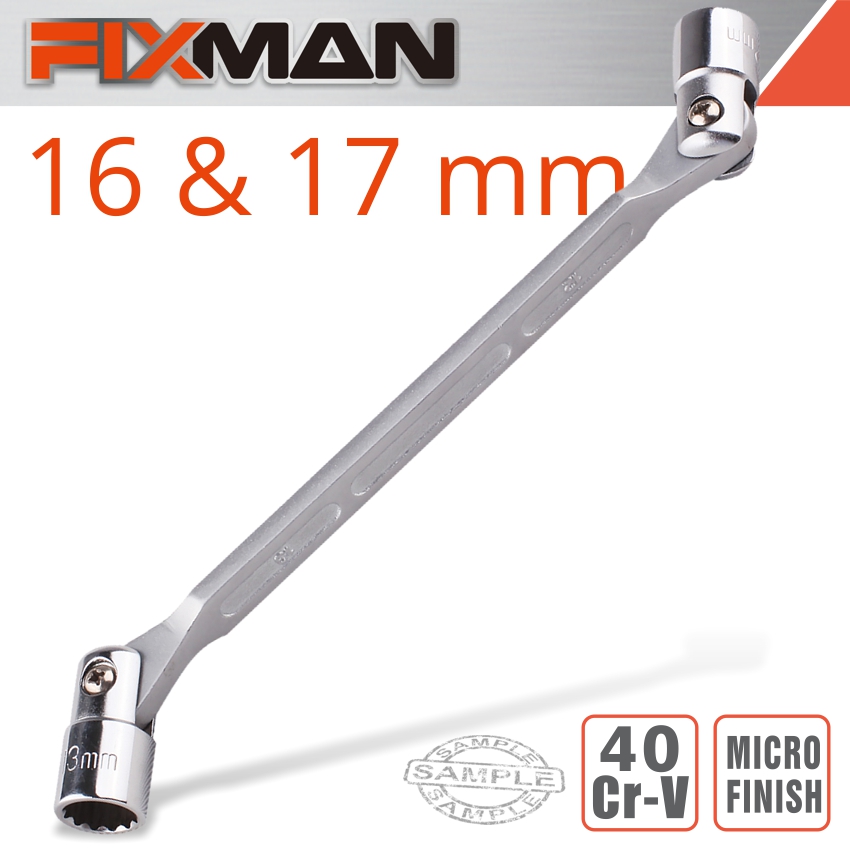 FIXMAN HINGED SOCKET WRENCH 16X17MM FIXMAN HINGED SOCKET WRENCH 16X17MM