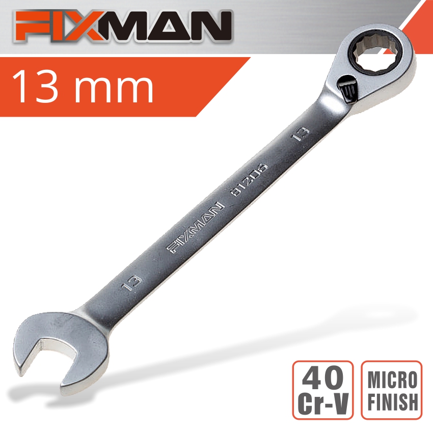FIXMAN REVERSIBLE COMBINATION RATCHETING WRENCH 13MM FIXMAN REVERSIBLE COMBINATION RATCHETING WRENCH 13MM