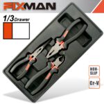 FIXMAN 3-PC PLIERS SET (COMBINATION 8'NCUTTING 7.5' LONG NOSE 8')