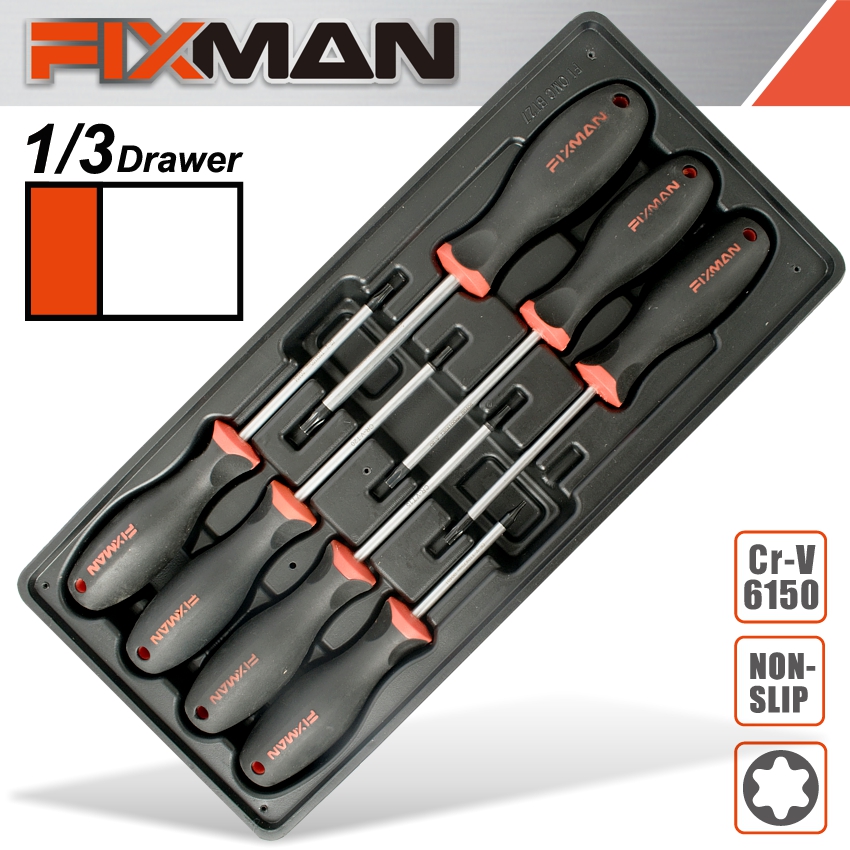 FIXMAN TRAY 7 PIECE TORX SCREWDRIVERS FIXMAN TRAY 7 PIECE TORX SCREWDRIVERS