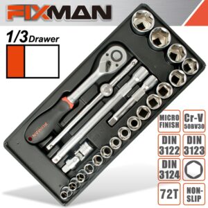 FIXMAN 22-PC 1/2' DR.SOCKETS & ACCESSORIES