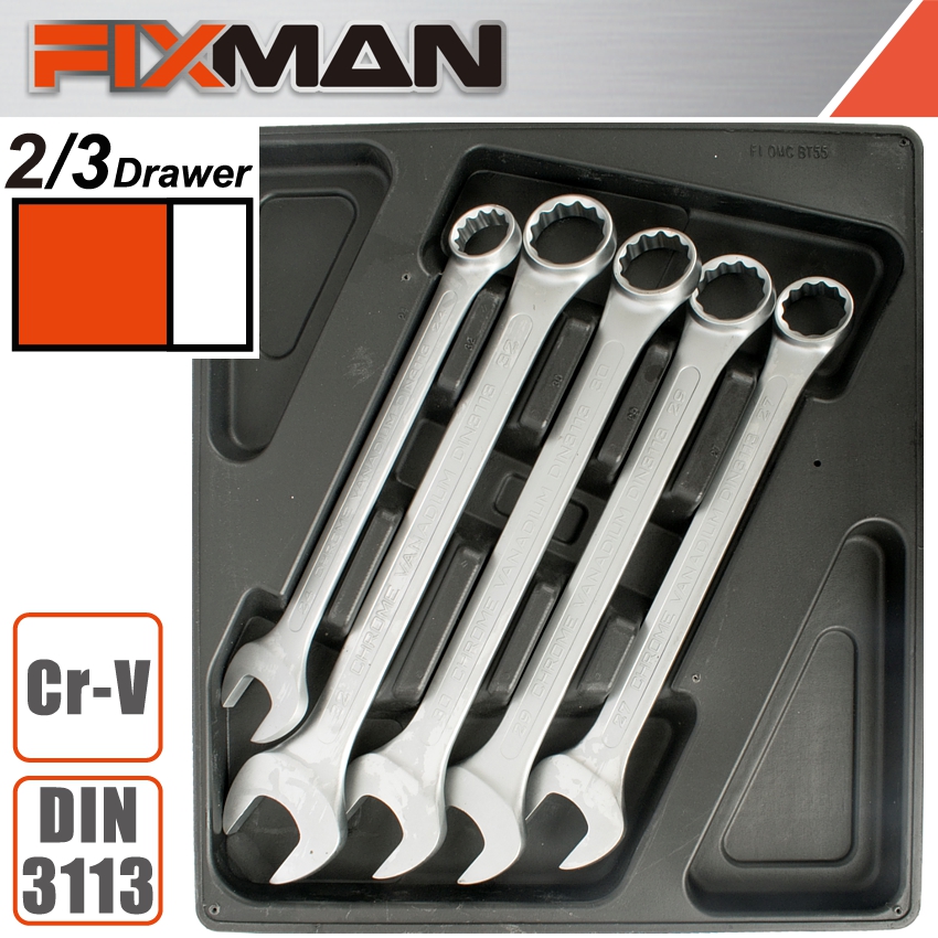 FIXMAN TRAY 5 PIECE COMBINATION SPANNERS 24-32MM FIXMAN TRAY 5 PIECE COMBINATION SPANNERS 24-32MM