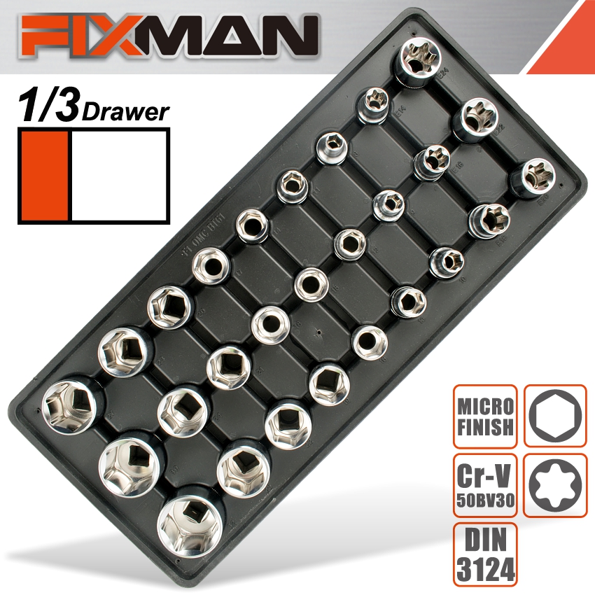 FIXMAN 27-PC 1/2' DR.SOCKETS FIXMAN 27-PC 1/2' DR.SOCKETS