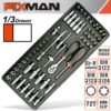 FIXMAN TRAY 56 PIECE 1/4' DRIVE SOCKETS AND ACCESSORIES