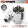 FIXMAN 1/2' DRIVE HEX SOCKET 9MM X 21.8MM