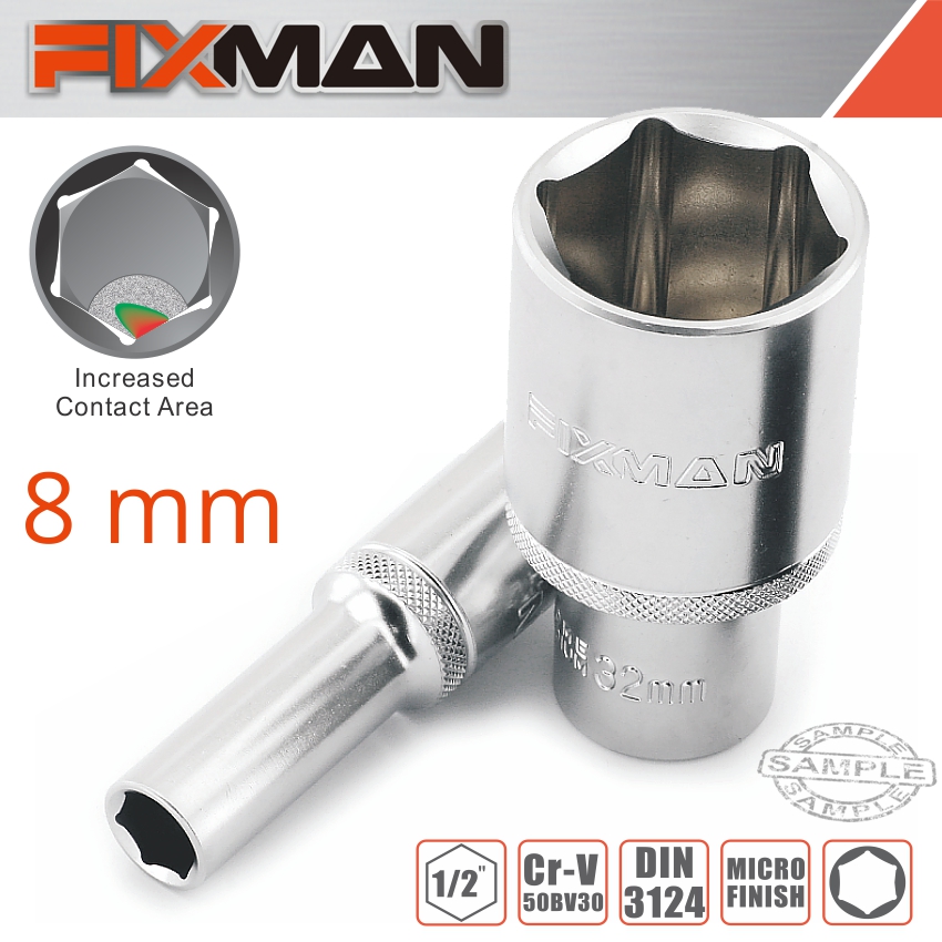 FIXMAN 1/2' DR DEEP SOCKET 8MM FIXMAN 1/2' DR DEEP SOCKET 8MM