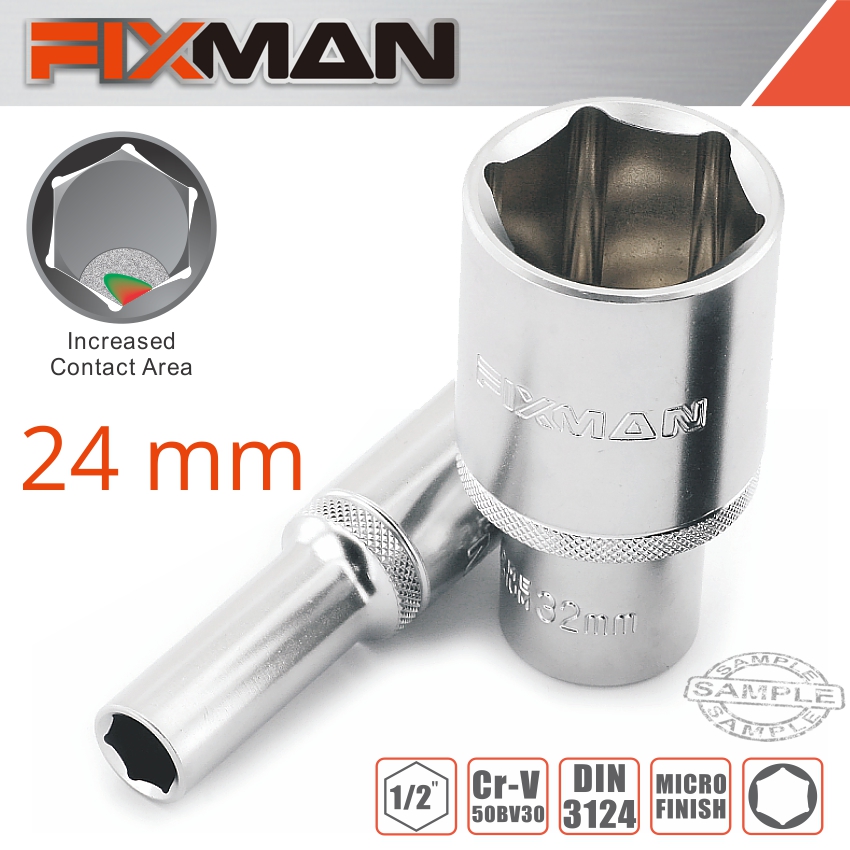 FIXMAN 1/2' DR DEEP SOCKET 24MM FIXMAN 1/2' DR DEEP SOCKET 24MM