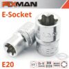 FIXMAN 1/2' DRIVE E-SOCKET 6 POINT E20