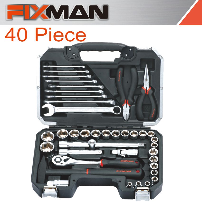 FIXMAN SOCKET TOOL SET 40PC 1/2' DRIVE FIXMAN SOCKET TOOL SET 40PC 1/2' DRIVE