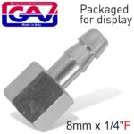 HOSE ADAPTOR 8MM X 1/4'FEMALE PACKAGED