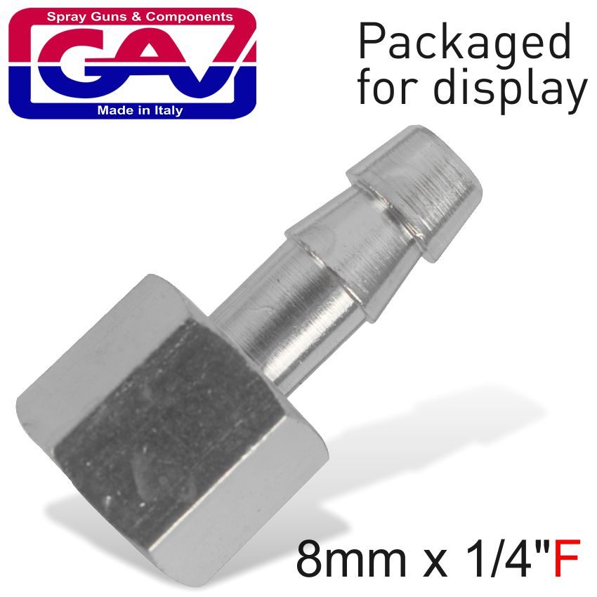 HOSE ADAPTOR 8MM X 1/4'FEMALE PACKAGED HOSE ADAPTOR 8MM X 1/4'FEMALE PACKAGED