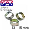 HOSE CLAMP CRIMP TYPE 13-15mm 2PACK