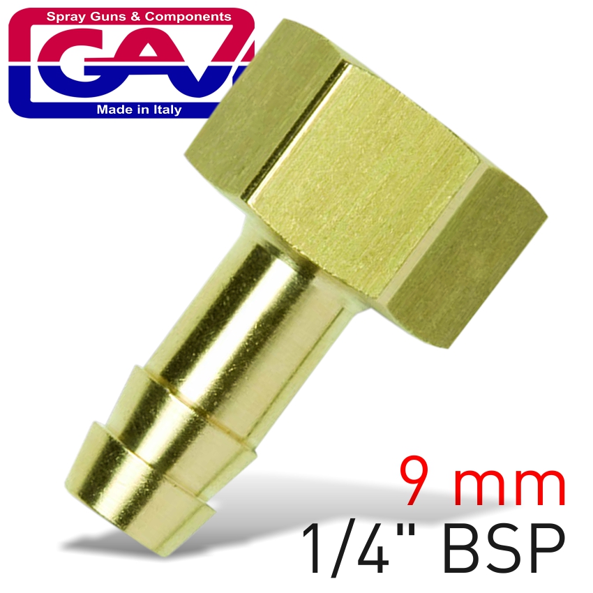 HOSE TAIL BRASS 1-4 FX9MM HOSE TAIL BRASS 1-4 FX9MM