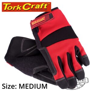 WORK GLOVE MEDIUM-ALL PURPOSE RED WITH TOUCH FINGER
