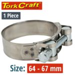 HOSE CLAMP H/DUTY 64-67 BULK