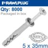 POL HAMMER-IN FIXING 5X35MM+ CYL HEAD X8000 PER BOX