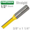 STRAIGHT BIT 3/8'(9.5MM) X 1 1/4'(31.8MM) CUT 2 FLUTE WITH BOTTOM CUT