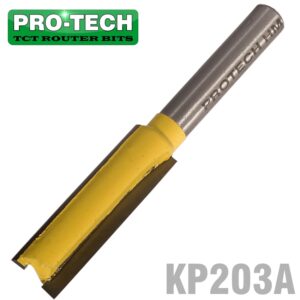 STRAIGHT BIT 3/8' (9.5MM) X 1 1/4'(32MM) TWO FLUTE LONG 1/4' SHANK