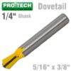 DOVETAIL BIT 5/16' X 3/8' 1/4' SHANK