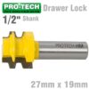 DRAWER LOCK 27MM X 19MM  1/2' SHANK