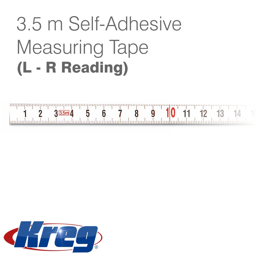 KREG 3.5 METER SALF-ADHESIVE MEASURING TAPE (L-R READING) KREG 3.5 METER SALF-ADHESIVE MEASURING TAPE (L-R READING)