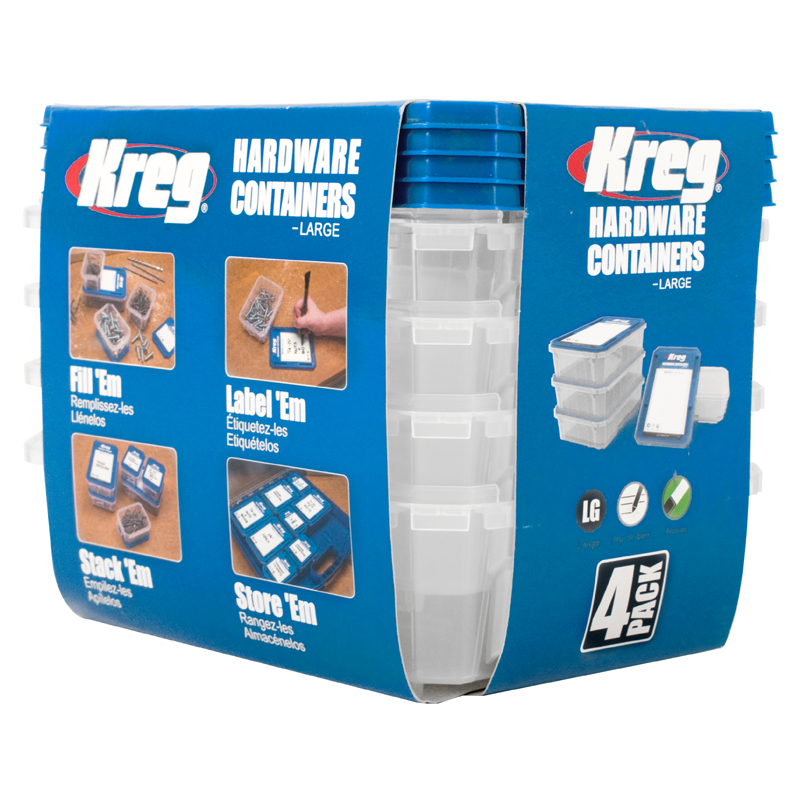 LARGE HARDWARE CONTAINER 4-PACK 114.30X158.80X50 MM LARGE HARDWARE CONTAINER 4-PACK 114.30X158.80X50 MM