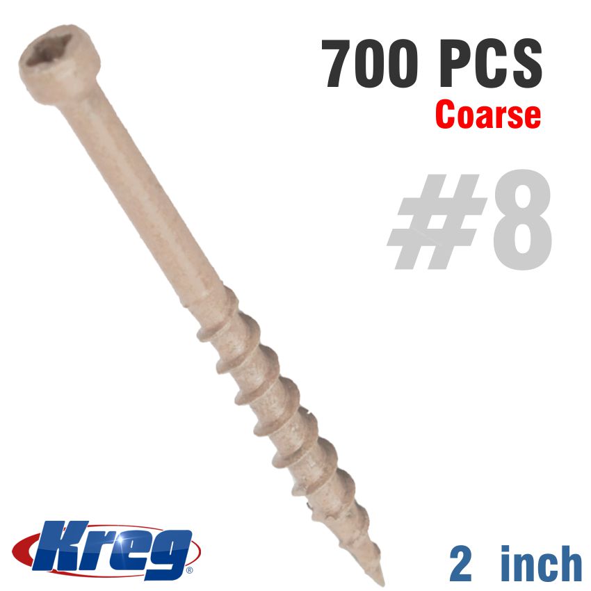 KREG PROTEC-KOTE DECK SCREWS 2' #8 COARSE PAN HEAD 700CT KREG PROTEC-KOTE DECK SCREWS 2' #8 COARSE PAN HEAD 700CT