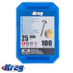 KREG ZINC POCKET HOLE SCREWS 25MM 1.00' #8 COARSE THREAD MX LOC 100CT