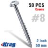 KREG POCKET HOLE SCREWS 2' #8 COARSE WASHER HEAD 50CT