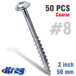 KREG POCKET HOLE SCREWS 2' #8 COARSE WASHER HEAD 50CT