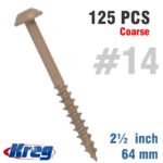 KREG HD PROTEC KOTE POCKET HOLE SCREWS 64MM 2.50' #14 COARSE THREAD MX