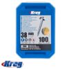 KREG ZINC POCKET HOLE SCREWS 38MM 1.50' #7 FINE THREAD MX LOC 100CT