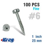 KREG POCKET SCREWS 1' #6 FINE PAN HEAD 100CT