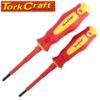 SCREWDRIVER 2PC INSULATED VDE 3.5X75MM SLOTTED & PH1X80MM