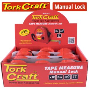 MEASURING TAPE M/LOCK 3M X 16MM PLASTIC CASING DISP.BOX (12 X ME07003)
