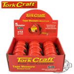MEASURING TAPE M/LOCK 5M X 25MM PLASTIC CASING DISP.BOX (12 X ME07005)
