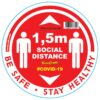 RED 1.5M DBL ARROW FILLED - 300MM ROUND SOCIAL DISTANCING GRAPHIC