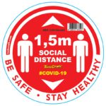 RED 1.5M DBL ARROW FILLED - 300MM ROUND SOCIAL DISTANCING GRAPHIC