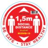 RED 1.5M DBL ARROW FILLED - 400MM ROUND SOCIAL DISTANCING GRAPHIC