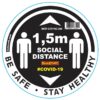 BLACK 1.5M DBL ARROW FILLED - 300MM ROUND SOCIAL DISTANCING GRAPHIC