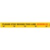 YELLOW STAY BEHIND LINE - 800MM X 80MM SOCIAL DISTANCING STRIPS