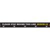 BLACK  STAY BEHIND LINE - 800MM X 80MM SOCIAL DISTANCING STRIPS