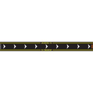 BLACK ARROW RIGHT - 800MM X 80MM SOCIAL DISTANCING STRIPS