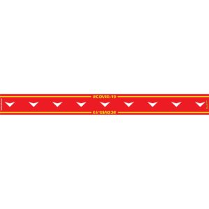RED ARROW DOWN - 800MM X 80MM SOCIAL DISTANCING STRIPS