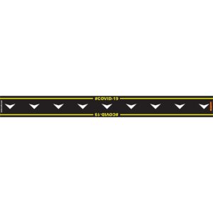BLACK ARROW DOWN - 800MM X 80MM SOCIAL DISTANCING STRIPS