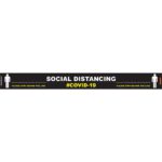 BLACK BEHIND LINE - 800MM X 80MM SOCIAL DISTANCING STRIPS