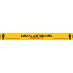 YELLOW BEHIND LINE - 800MM X 80MM SOCIAL DISTANCING STRIPS