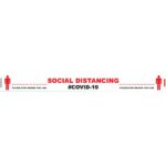 WHITE BEHIND LINE - 800MM X 80MM SOCIAL DISTANCING STRIPS