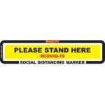 YELLOW STAND HERE - 450MM X 110MM SOCIAL DISTANCING STRIPS